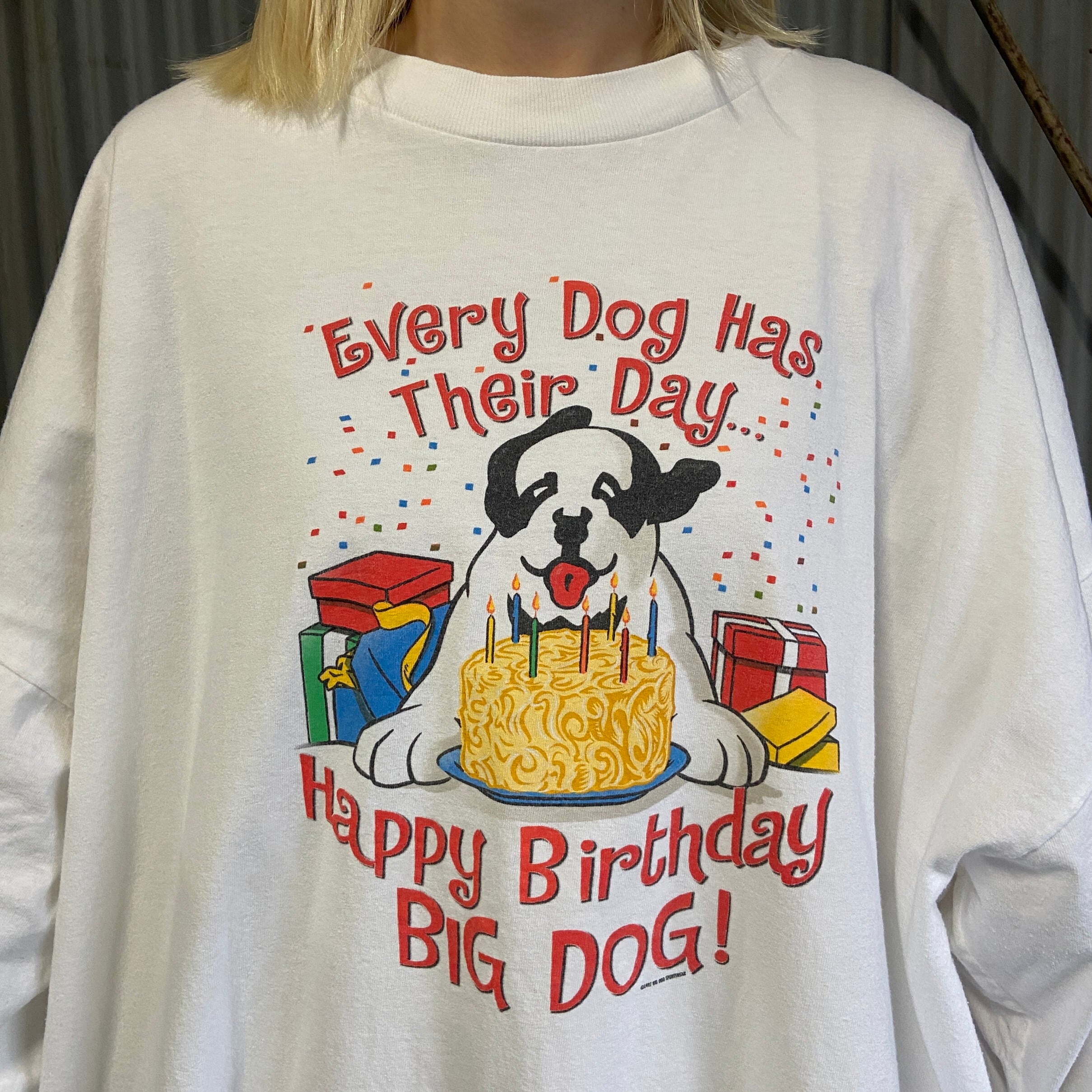 USA製 90年代 BIG DOGS ビッグドッグス ”Happy Birthday” プリント T