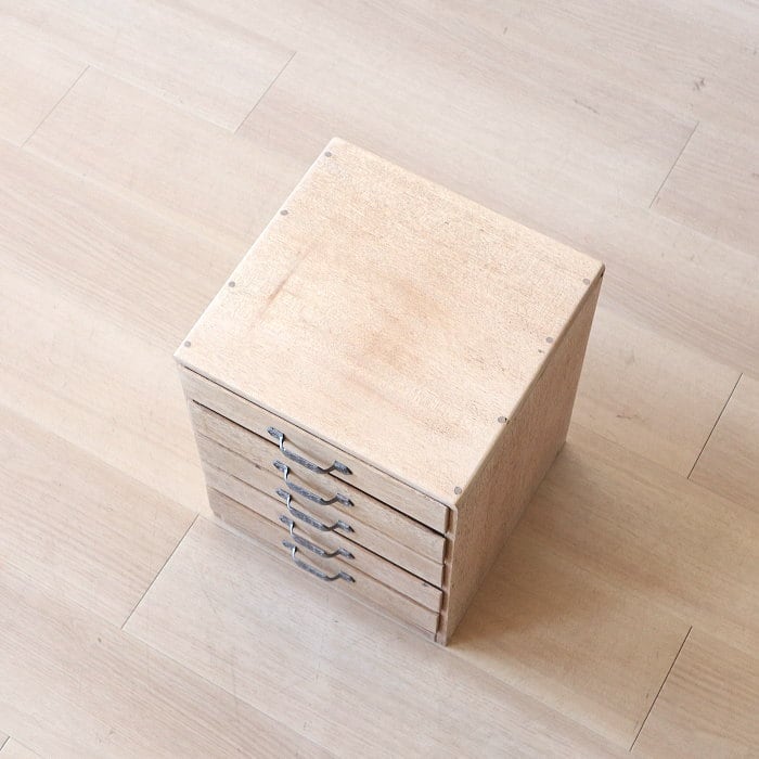 アンティーク ラワン材 整理箱 タンス 古家具 引き出し5杯 無塗装 | RENOKA