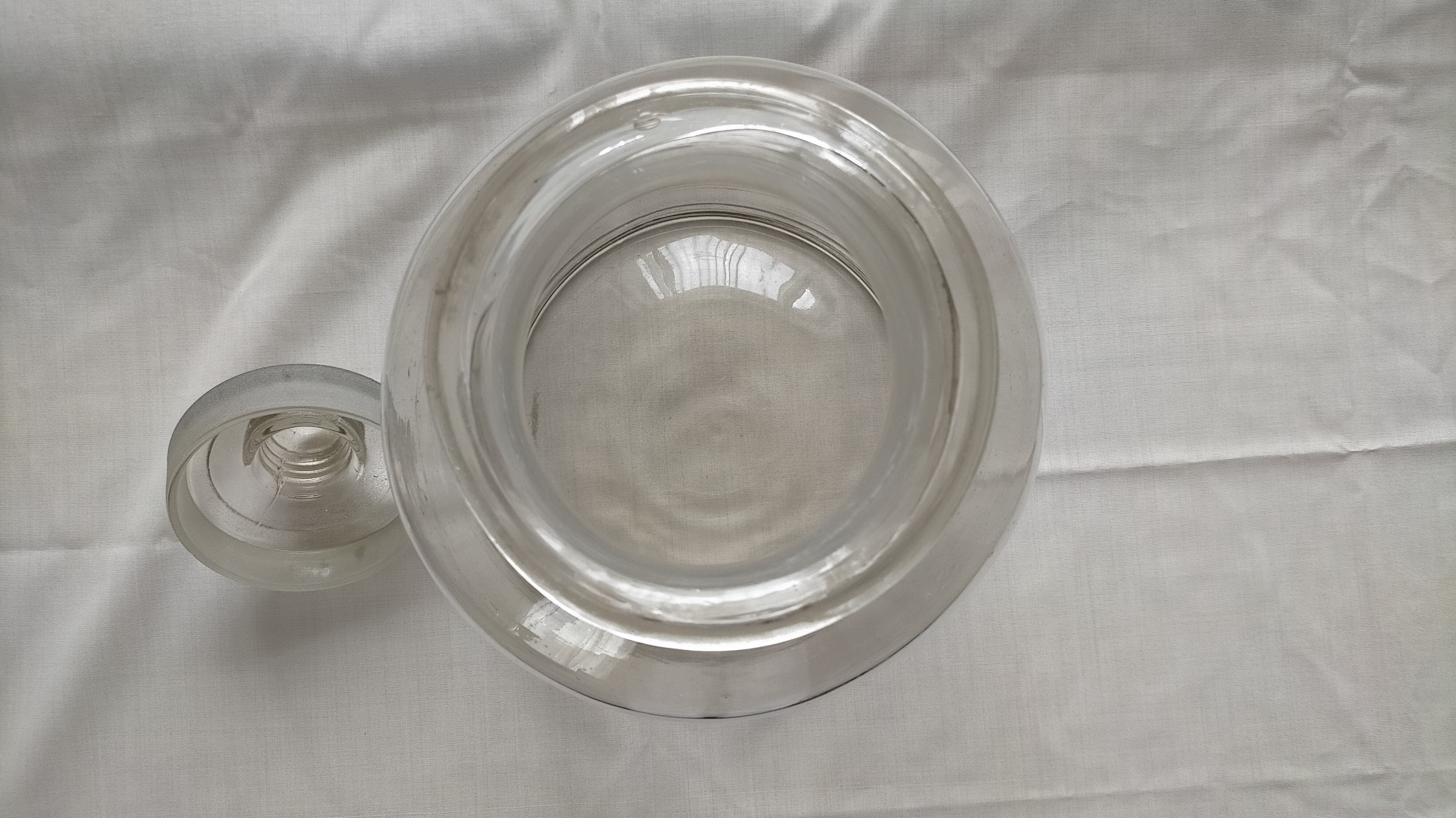 Sold Out】昭和レトロ☆モヤモヤ硝子の蓋付きガラス瓶(大) | Happy MAKANA