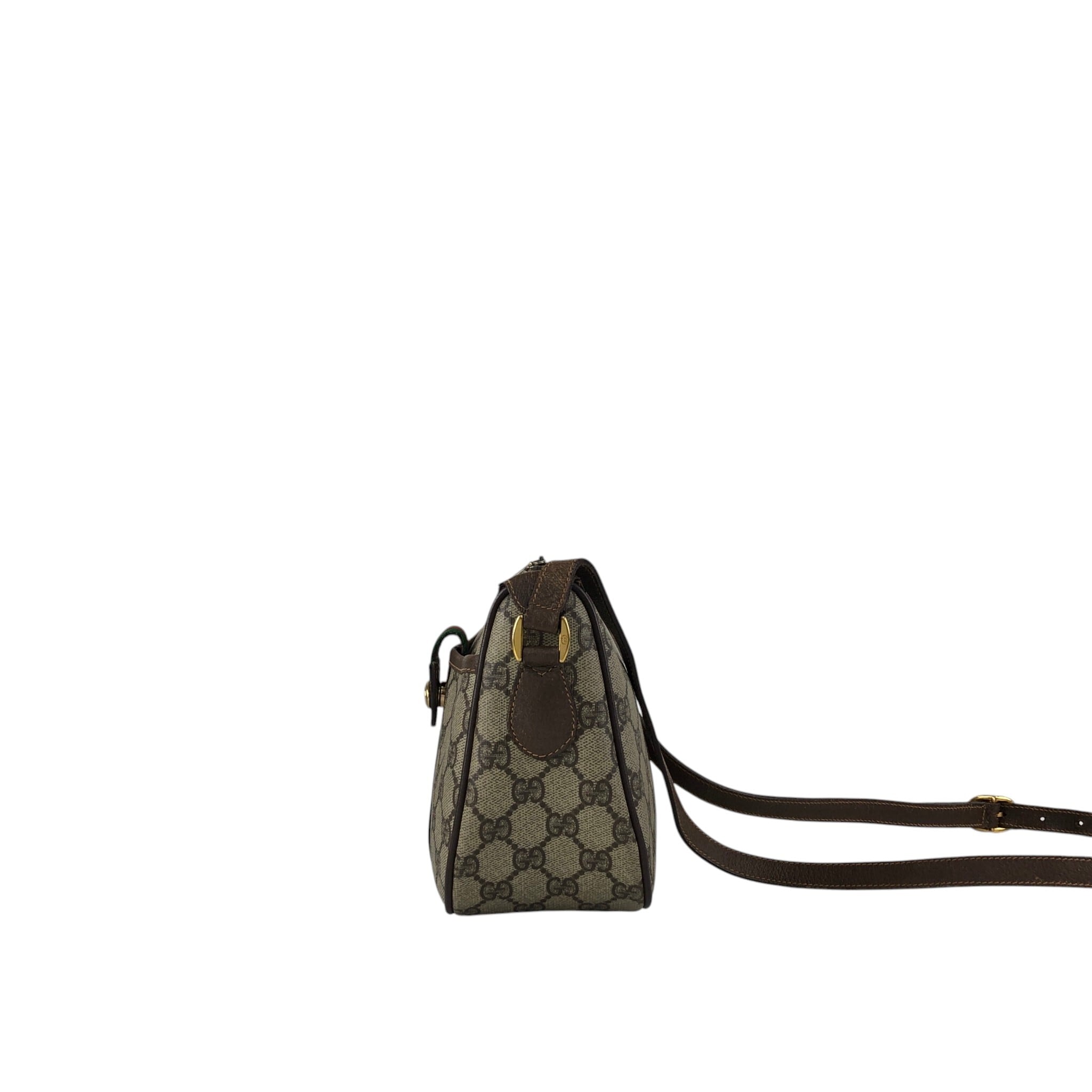 GUCCI グッチ シェリーライン ショルダーバッグ ベージュ PVC レザー