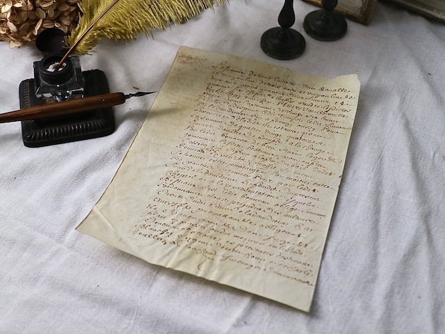 1695年の羊皮紙の手紙