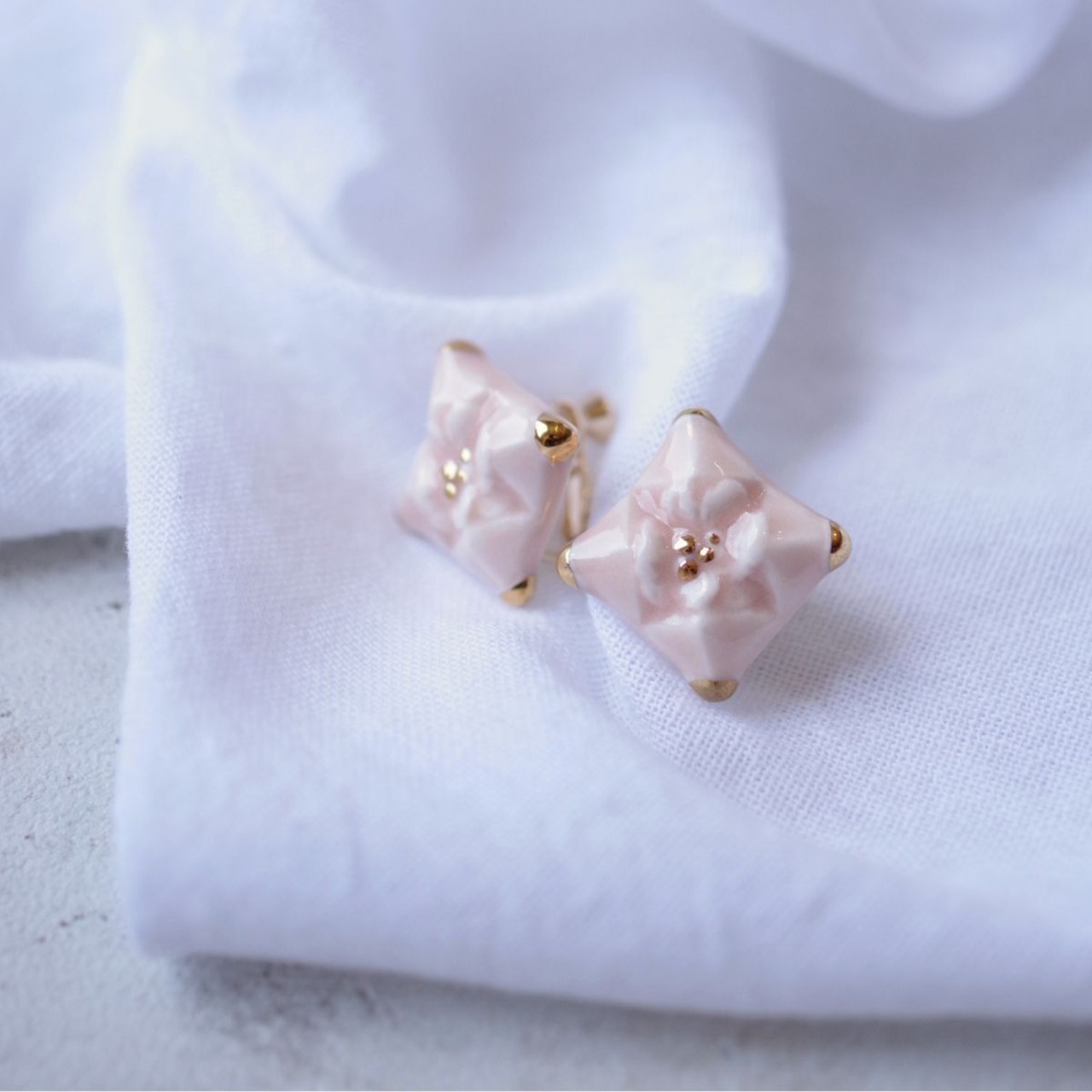 菱花タイル ピアス・イヤリング