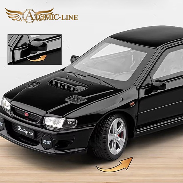 SUBARU インプレッサ STI WRX GC8 1/24 ミニカー 全4色 ライト点灯 合金モデル 模型 ジオラマ 22B イニシャルD 藤原文太