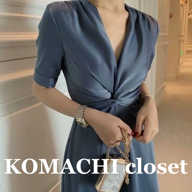 【送料無料】 ロングワンピース ロングドレス サテン ウエストマーク シーリング Vネック Aライン きれいめ 白 韓国 レディース オルチャン 半袖 バックリボン ミディアム丈 大人可愛い きちんと 上品 大人 お洒落 おしゃれ かっこいい セクシー フォーマル 存在感 主役級 エレガント クール 個性的 こなれ感 大人女子 オトナ女子 胸開き 春夏 披露宴 二次会 結婚式 謝恩会 卒園式 入園式 卒業式 入学式 着痩せ 高級感 体型カバー 二の腕カバー スタイルアップ 美脚 体系カバー ブルー