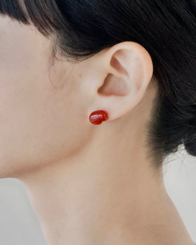 Rose petals” Red coral stud earrings【Restock】 | su Ha Rose petals” Red coral stud earrings【Restock】 | su Ha