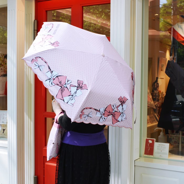 中原淳一×ヨークス》晴雨兼用日傘 ピンク 折りたたみ | 中原淳一