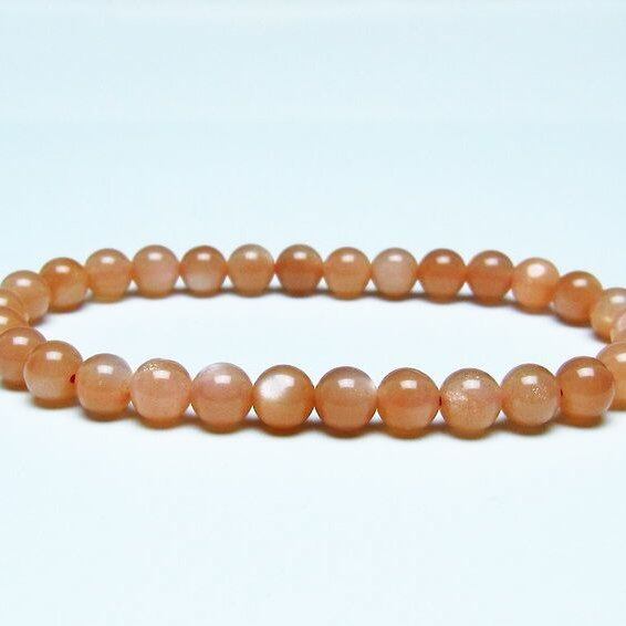 オレンジムーンストーン ブレスレット 6mm 一点物 メール便可 [M便 1/10] 111-48565
