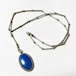 Vintage Southwestern Sterling Beads Necklace With Lapis Lazuli Pendant Top