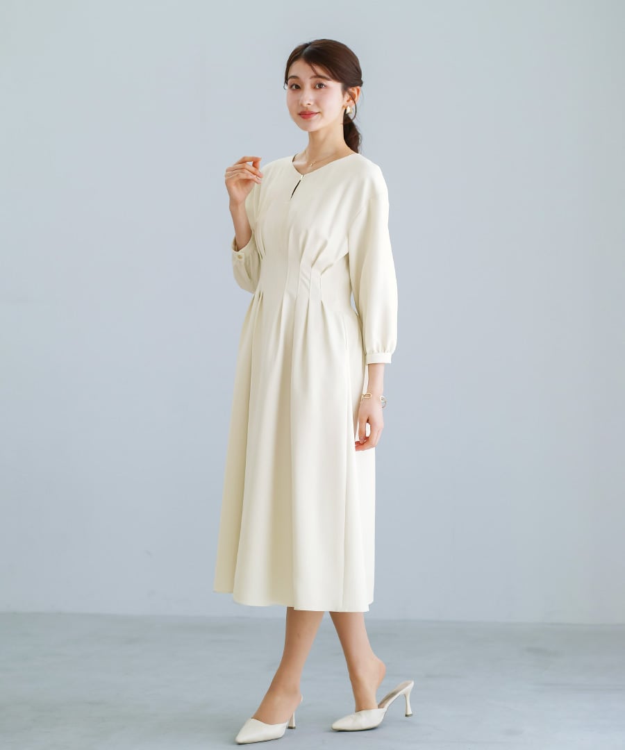 多機能すぎるワンピース】ダブルピケクロス・タックデザインフレア