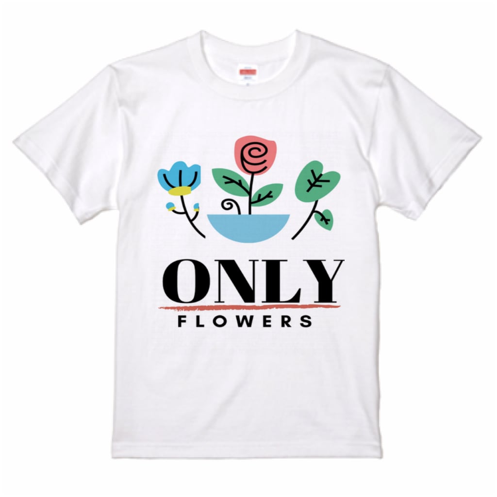 ONLYFlower ロゴ入りTシャツ ホワイト