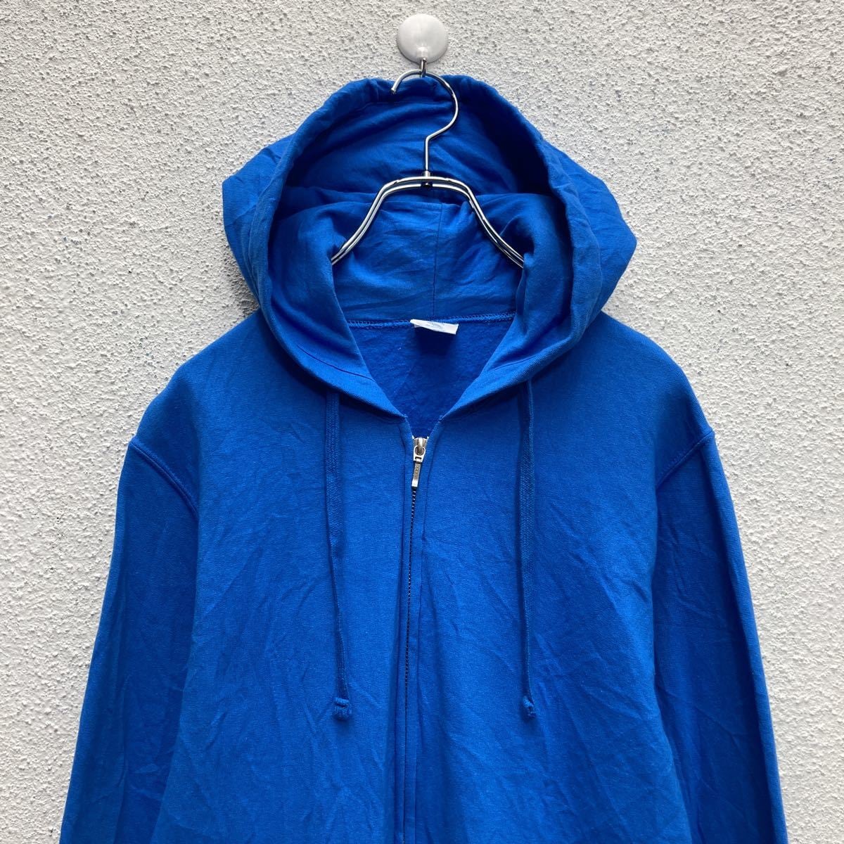 ジップアップ スウェット パーカー レディース M ブルー 裏起毛 無地