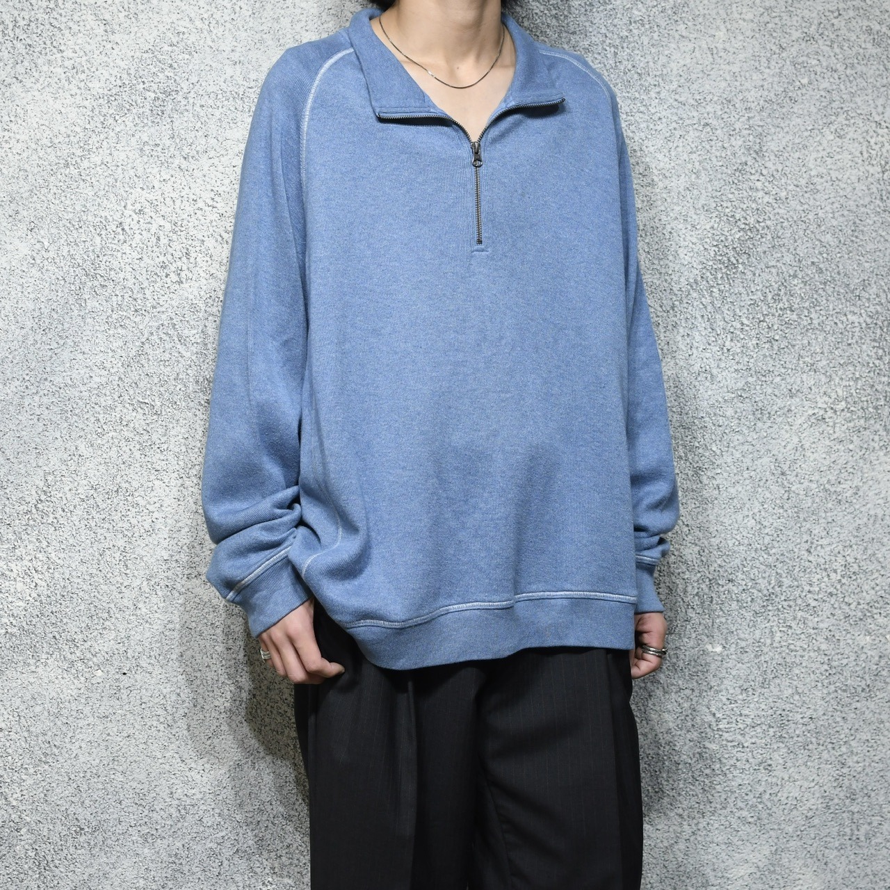 LL Bean raglan sleeve half zip knit