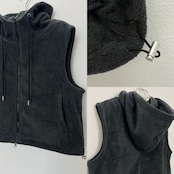 Wzipフリースフーディーvest/チャコール