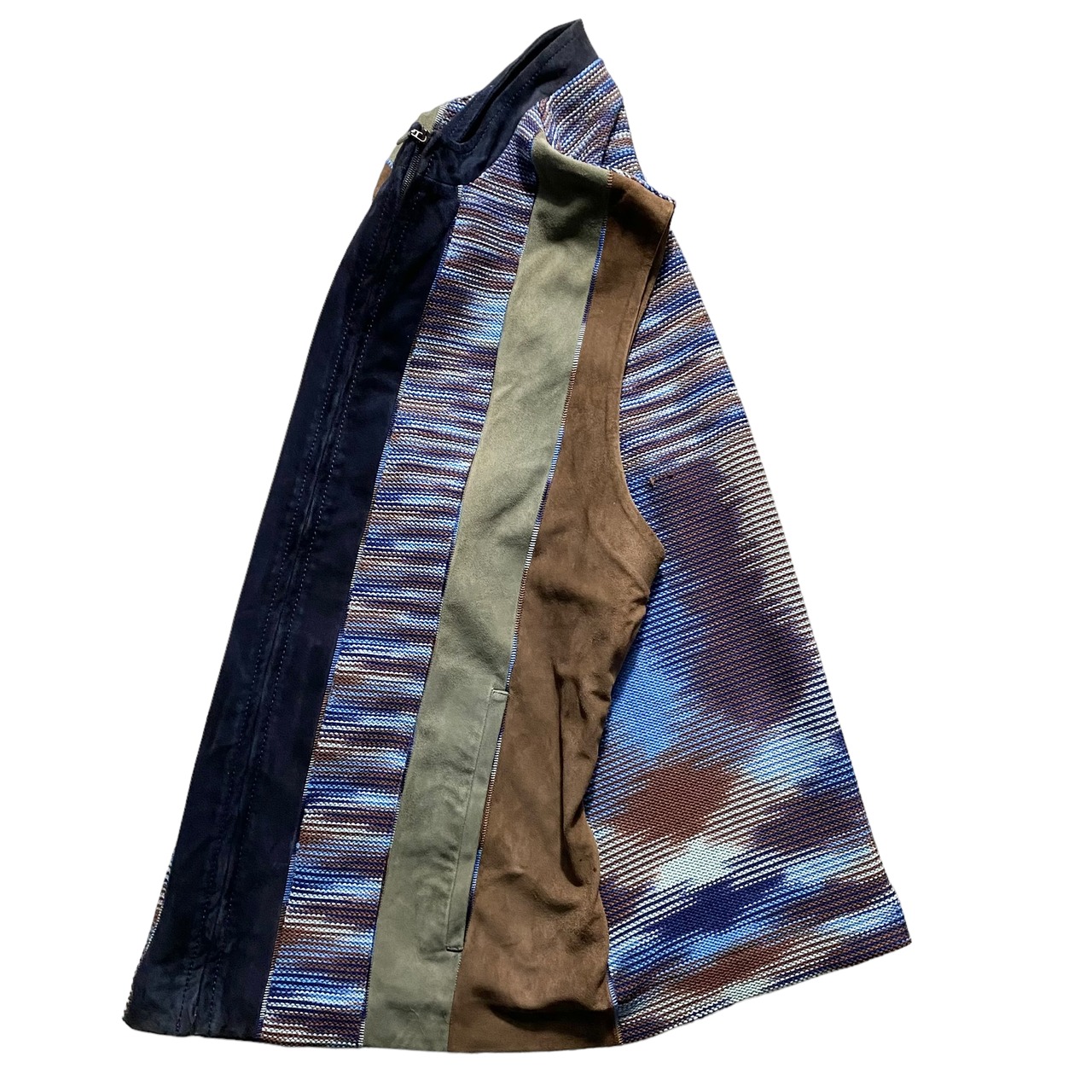 MISSONI leather switching knit vest