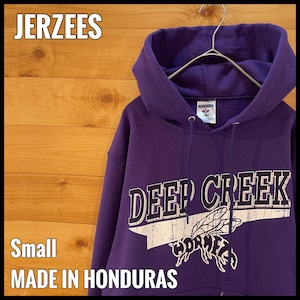 【JERZEES】高校 フットボール ロゴ プリント パーカー スウェット プルオーバー フーディー Deep Creek Hornets S US古着