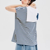 ネイビー×ホワイトボーダー セーラーカラープルオーバー i0335