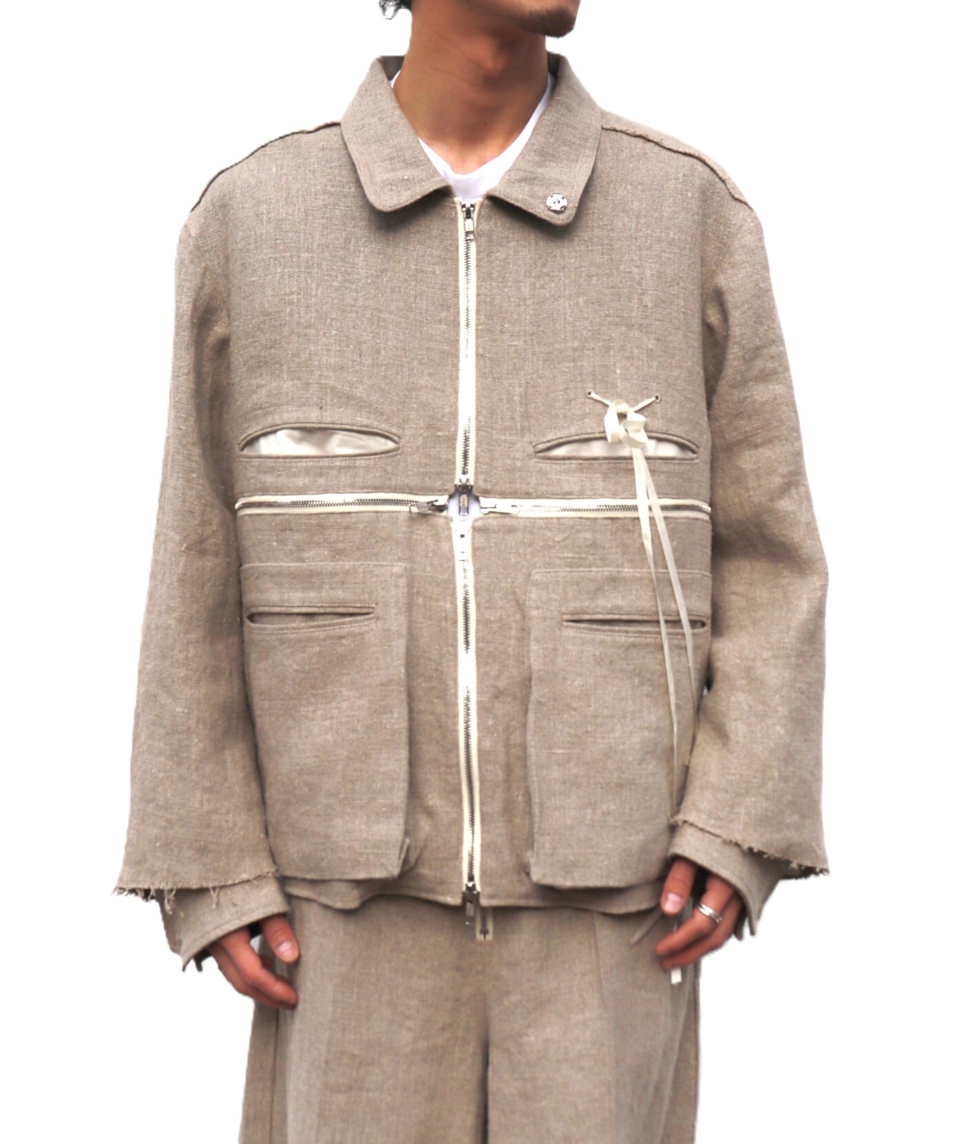 Midorikawa / MID26SS-BL01 CROSS BLOUSON (IVORY) | AfterSchool