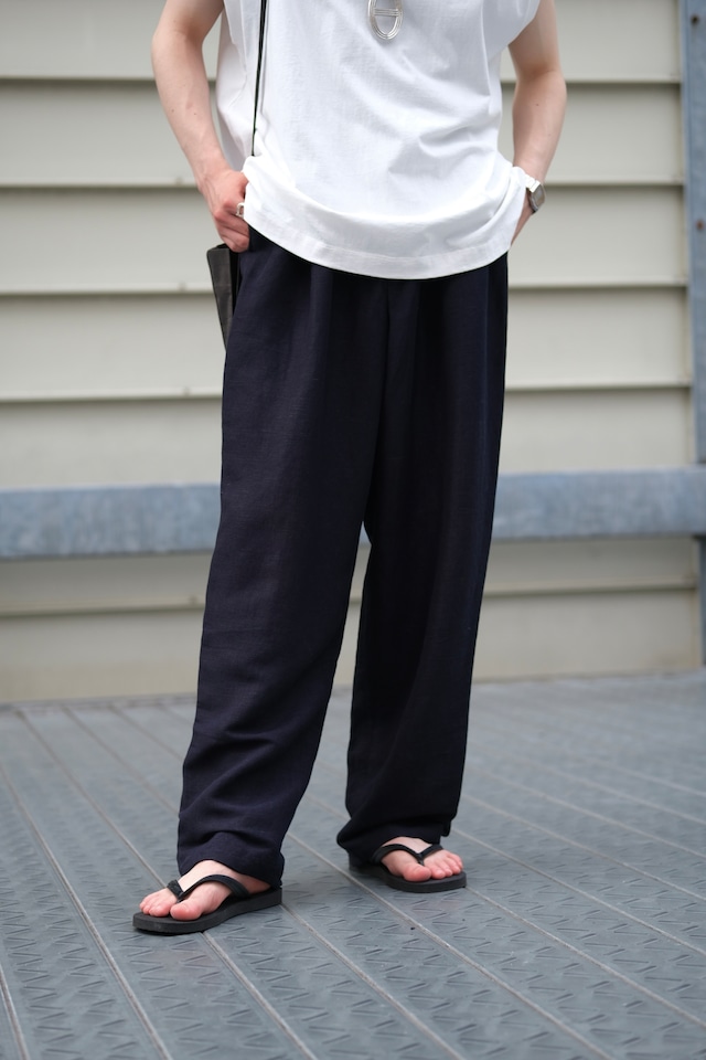 Utah/"Giorgio Sant'Angelo" 3-tuck linen trousers