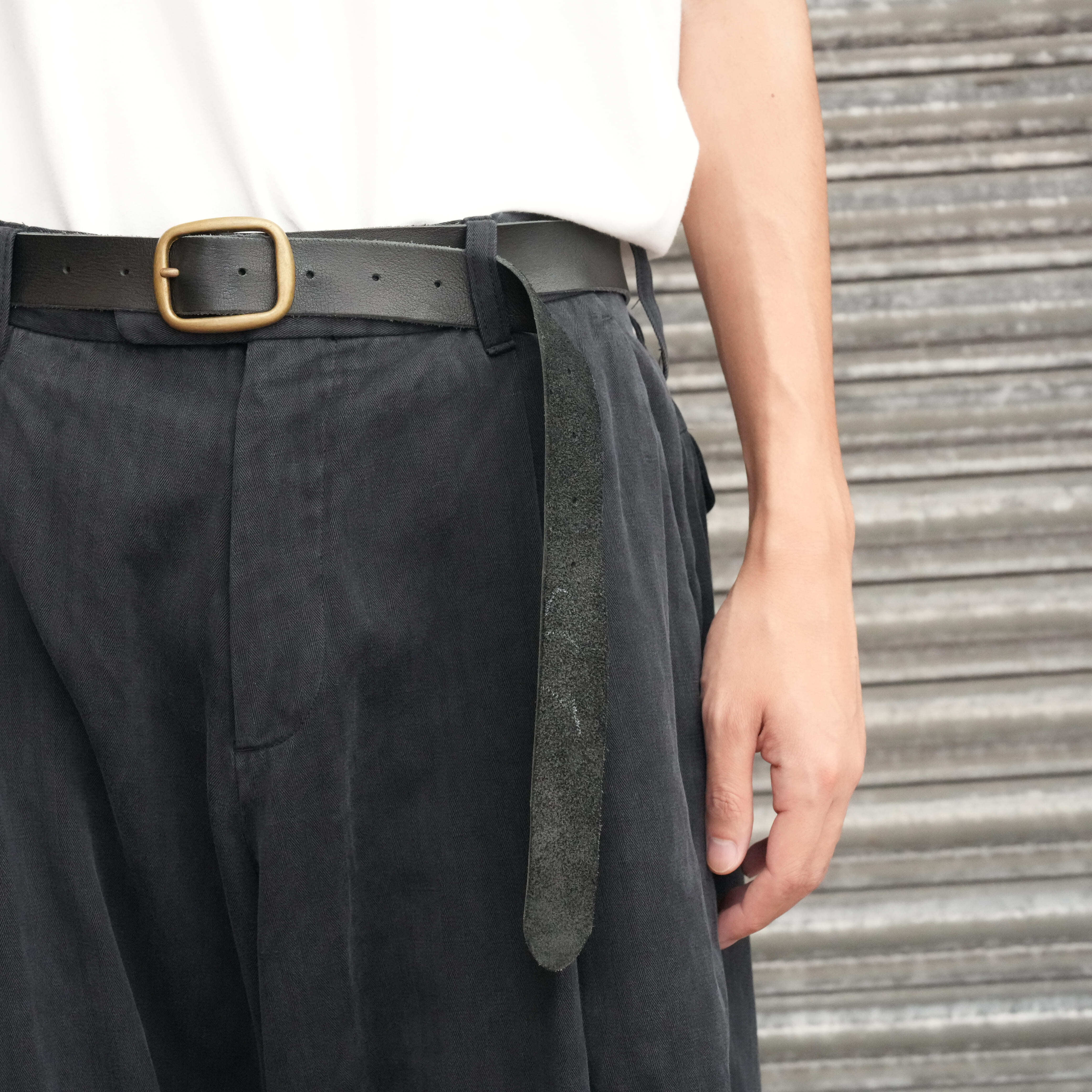 小物 Gurank for khaki Leather Belt BLACK Gurank for khaki 
