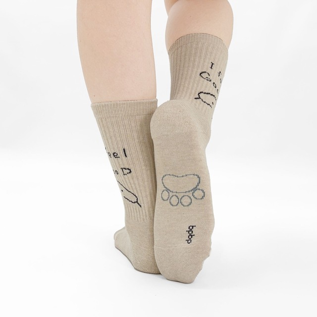 【matsui】SOCKS  ベージュ リブソックス