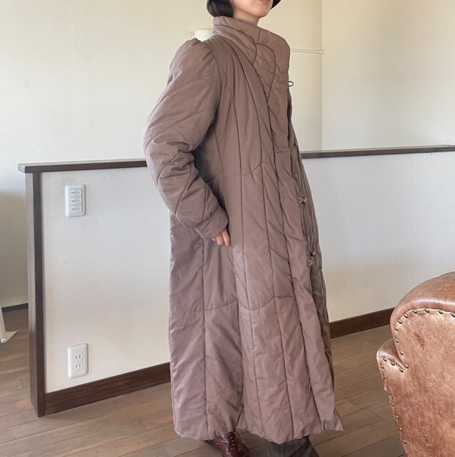 80s Quilting Long Coat