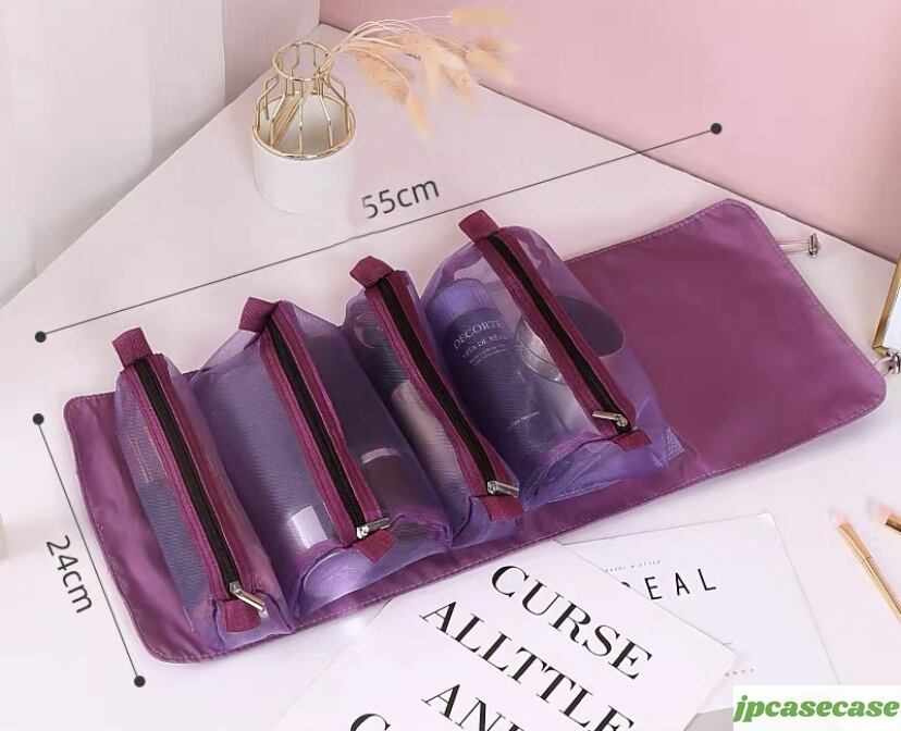 巻き型コスメポーチ メイクボックス 大容量 多機能 仕切り 7色