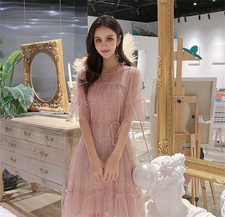 推薦デーリー ウェア フレンチ スーパーフェアリー 中・長セクション ワンビース ロングスカート