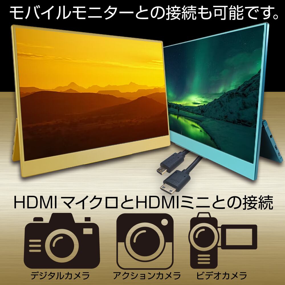 最愛 HDMI コネクタ ミニHDMI 変換 アダプタ ビデオ カメラ テレビ 黒