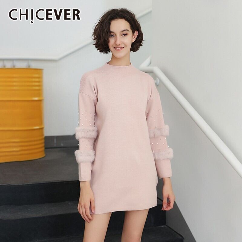 CHICEVER秋冬セーター女性トップスタートルネック長袖ルーズニットプルオーバーレディースセーター2020 ロング オータム 秋物 ウィンター 冬物 6base517587736575