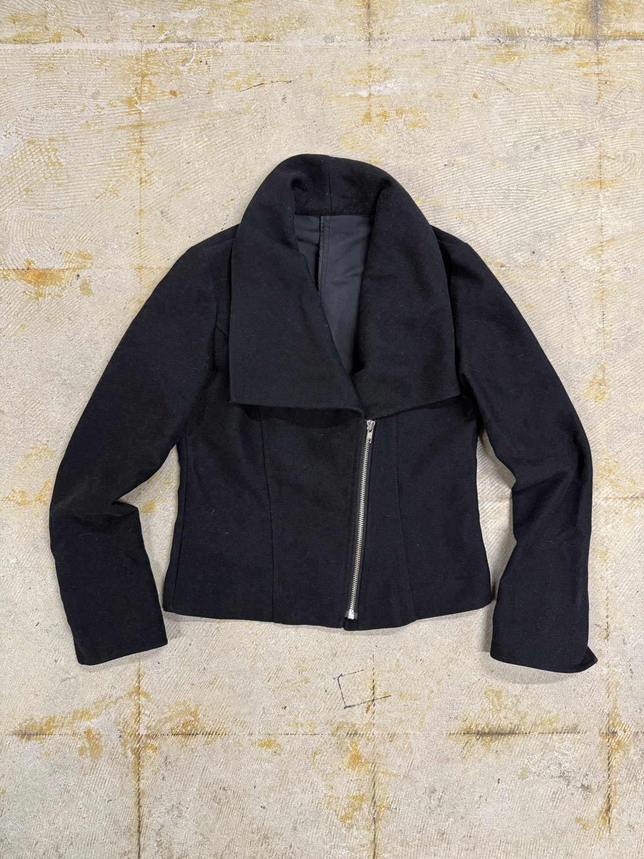 asymmetry wool jacket