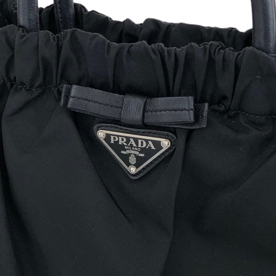 PRADA プラダ リボン トライアングルロゴ ナイロン 2WAY ハンドバッグ
