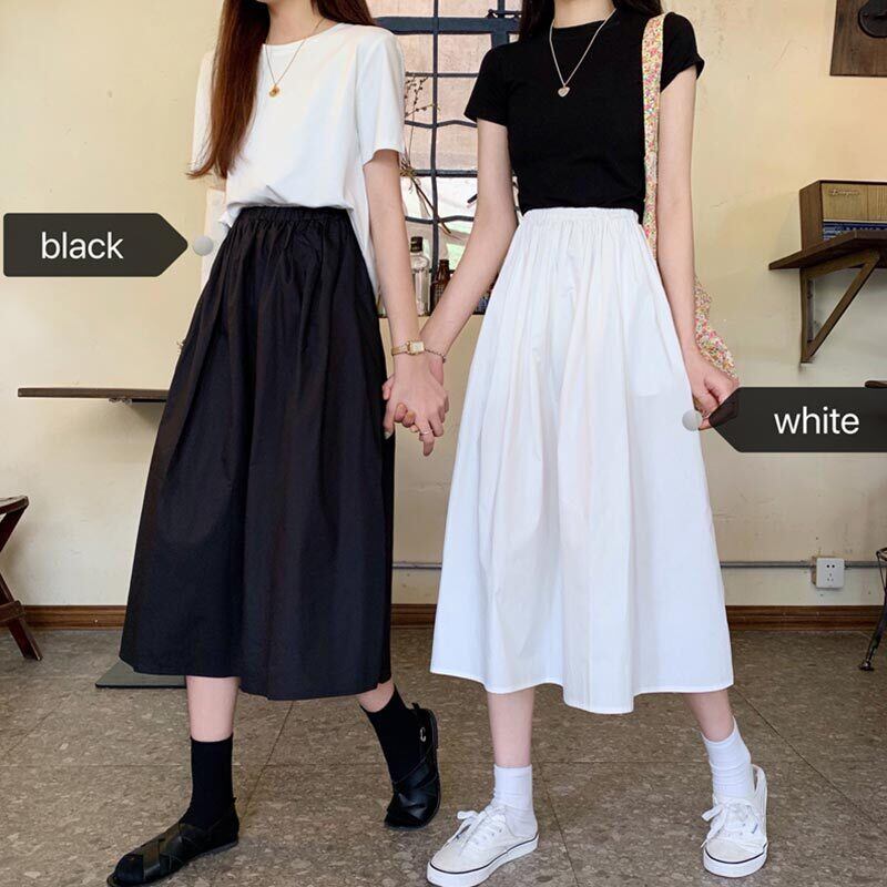 ルーズスカート サマースタンダードAライン ハイウェスト レトロ 夏物 萌量不足96578917027