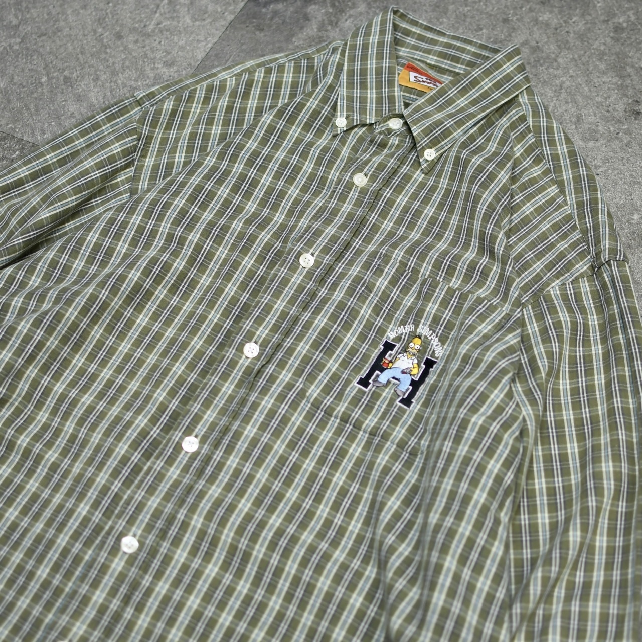 Simpsons embroidery check shirt