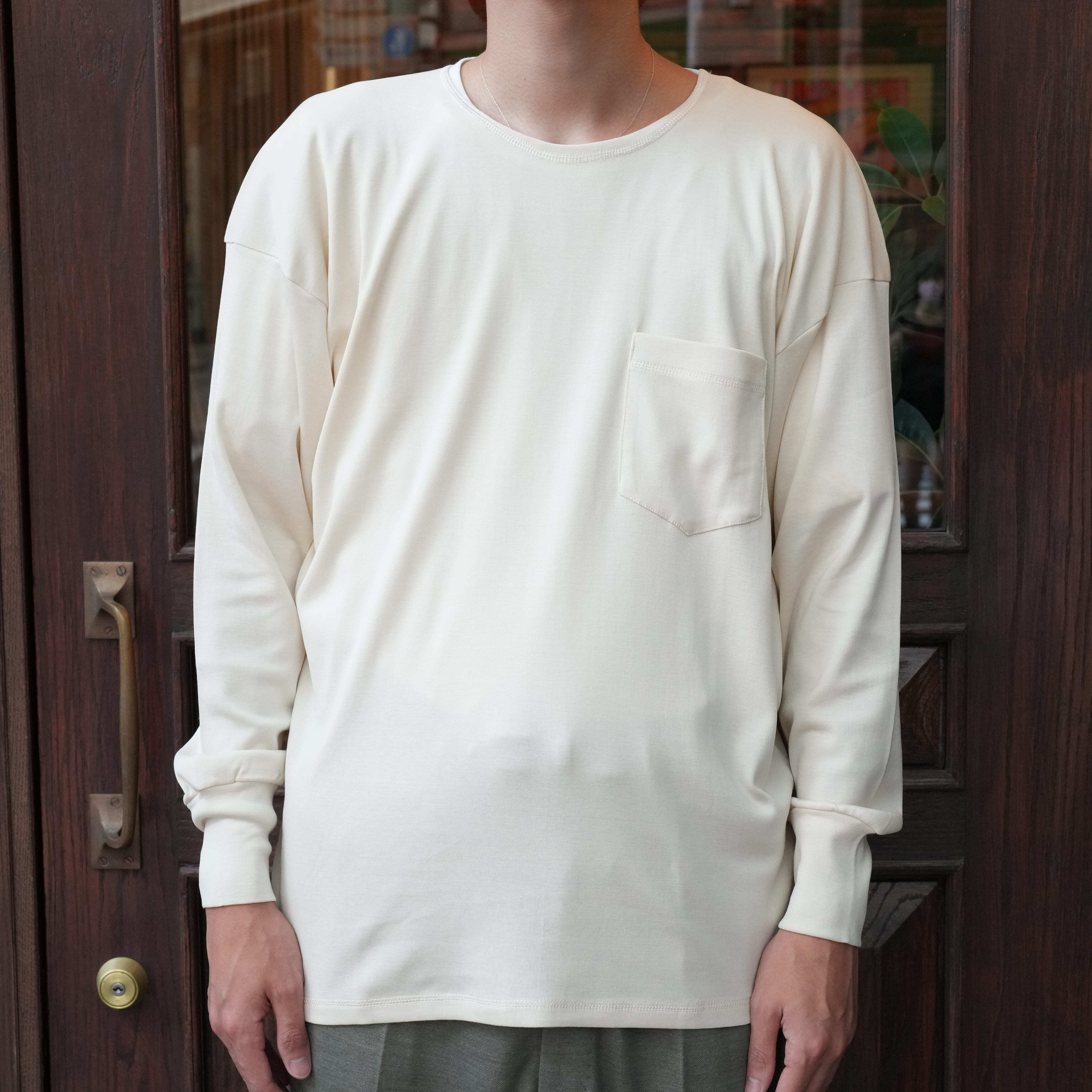 Olde Homesteader YOUTH (オールドホームステッダーユース) "SILK RIB CREW NECK LONG SLEEVE" -ECRU-
