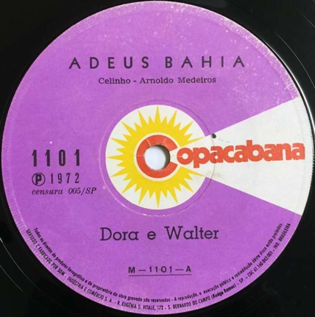 Dora E Walter『Adeus Bahia / Unificacao -7inch-』