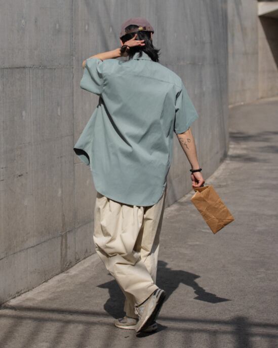 Oversized Button-Down Short Sleeve Shirt x01382 | XPOSE