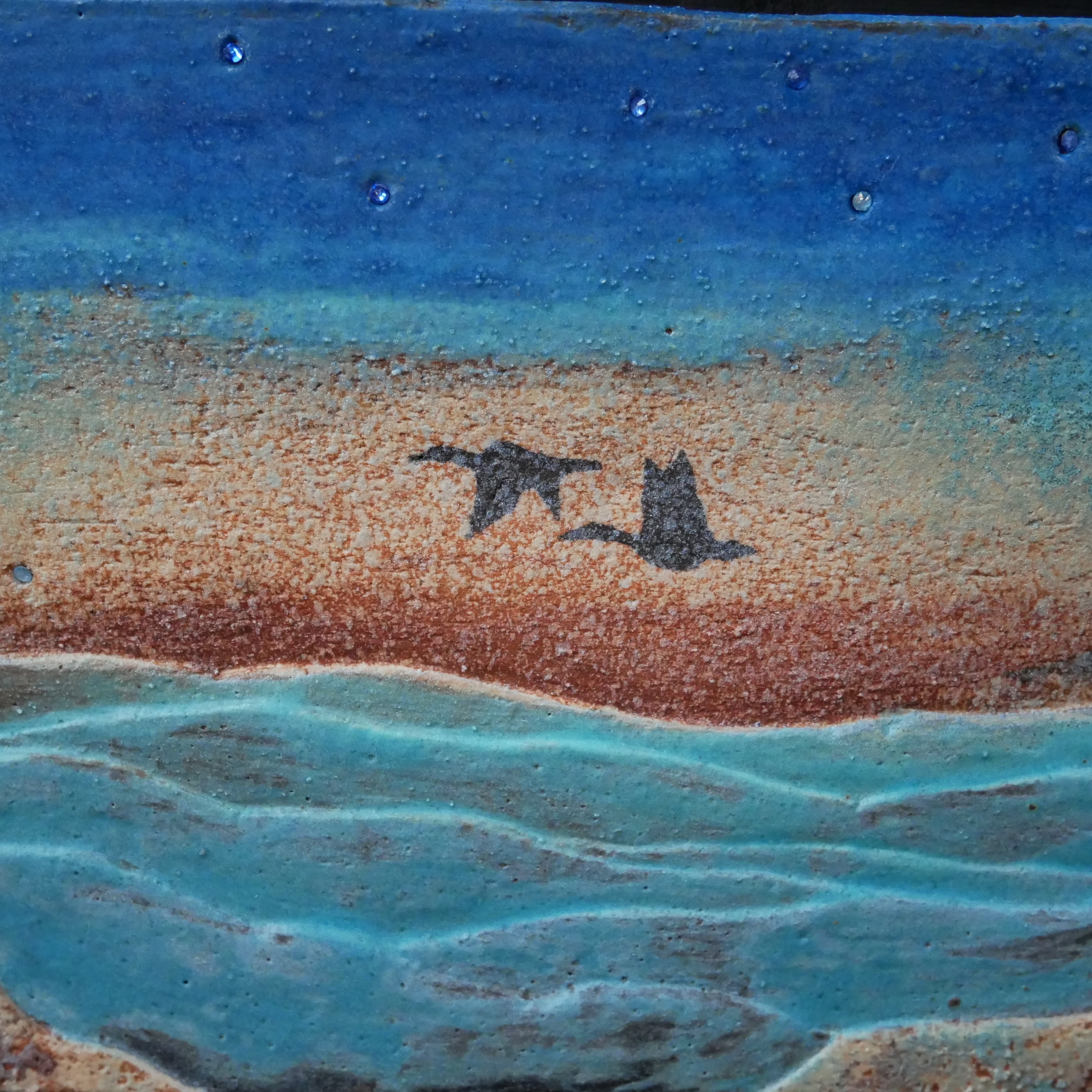 渡り鳥と富士 陶板レリーフ | Haneco