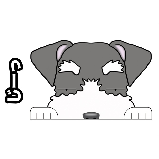 見てまステッカー ミニチュアシュナウザー たれ耳 犬 犬ステッカー 車 窓 玄関 犬種別 名前 カーステッカー グッズ ドッグステッカー 犬 猫 イラストデザインステッカー Argent