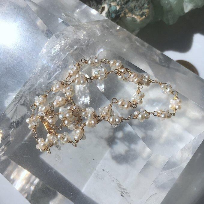 【一点物】✦6月の誕生石✦⋆.·人魚姫の祈り✦淡水パールのマーメイドデザインネックレス⋆.·✦no123