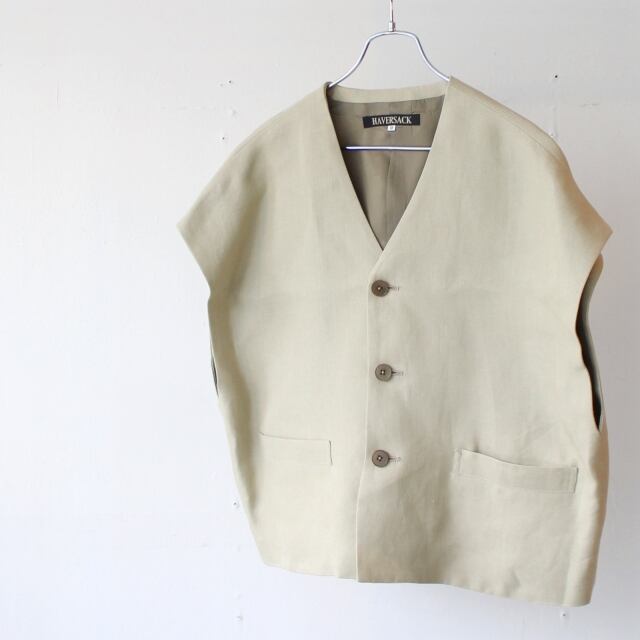 HAVERSACK リネンカルゼスリーブレスジャケット Linen kersey