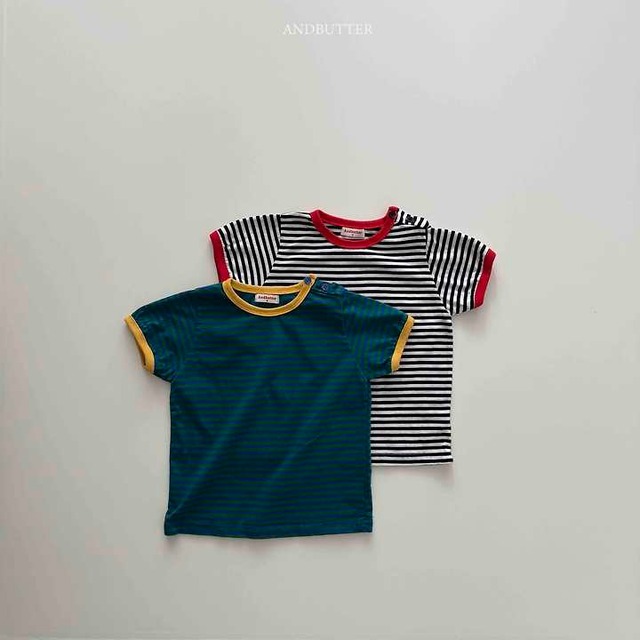 【取寄】andbutter｜daily button tee｜デイリーボタンT｜S-JM｜kids&jr｜26 summer