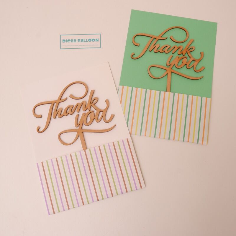 【木製ケーキトッパー】Thank you