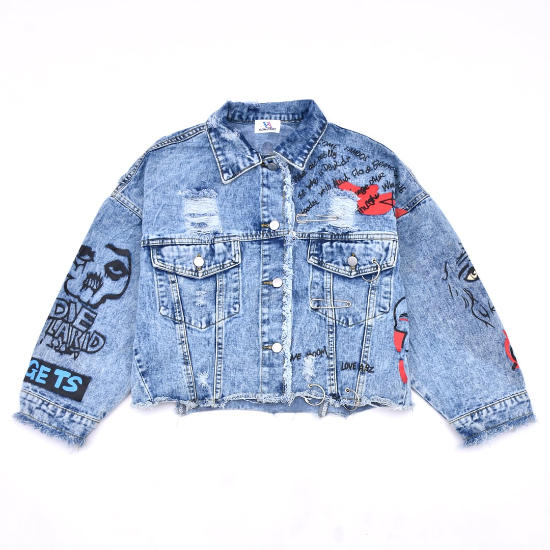 TERRAINCOGNITA 積もら ペイントデニムロングシルエットジャケット