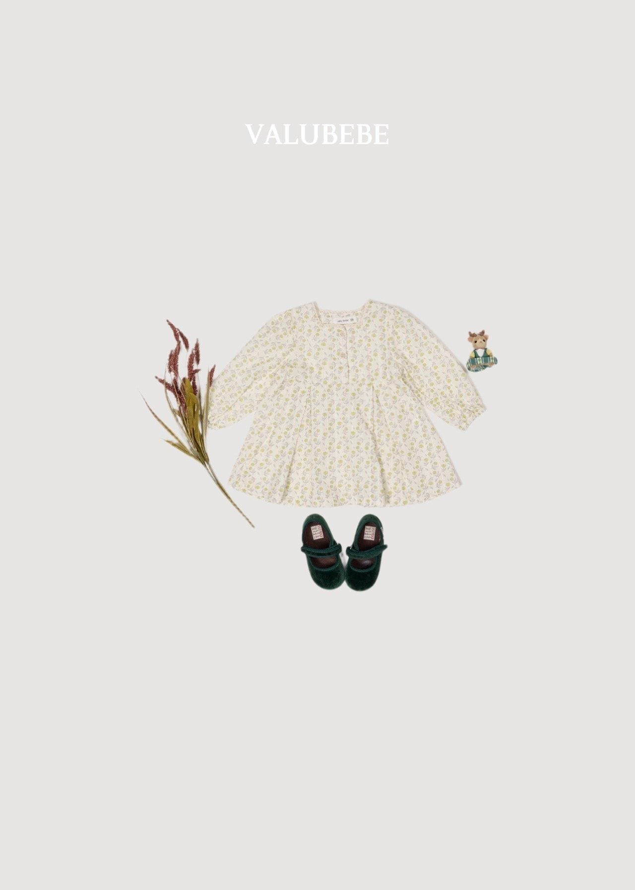 送料無料【予約】/ 花柄スクエアワンピース / valubebe