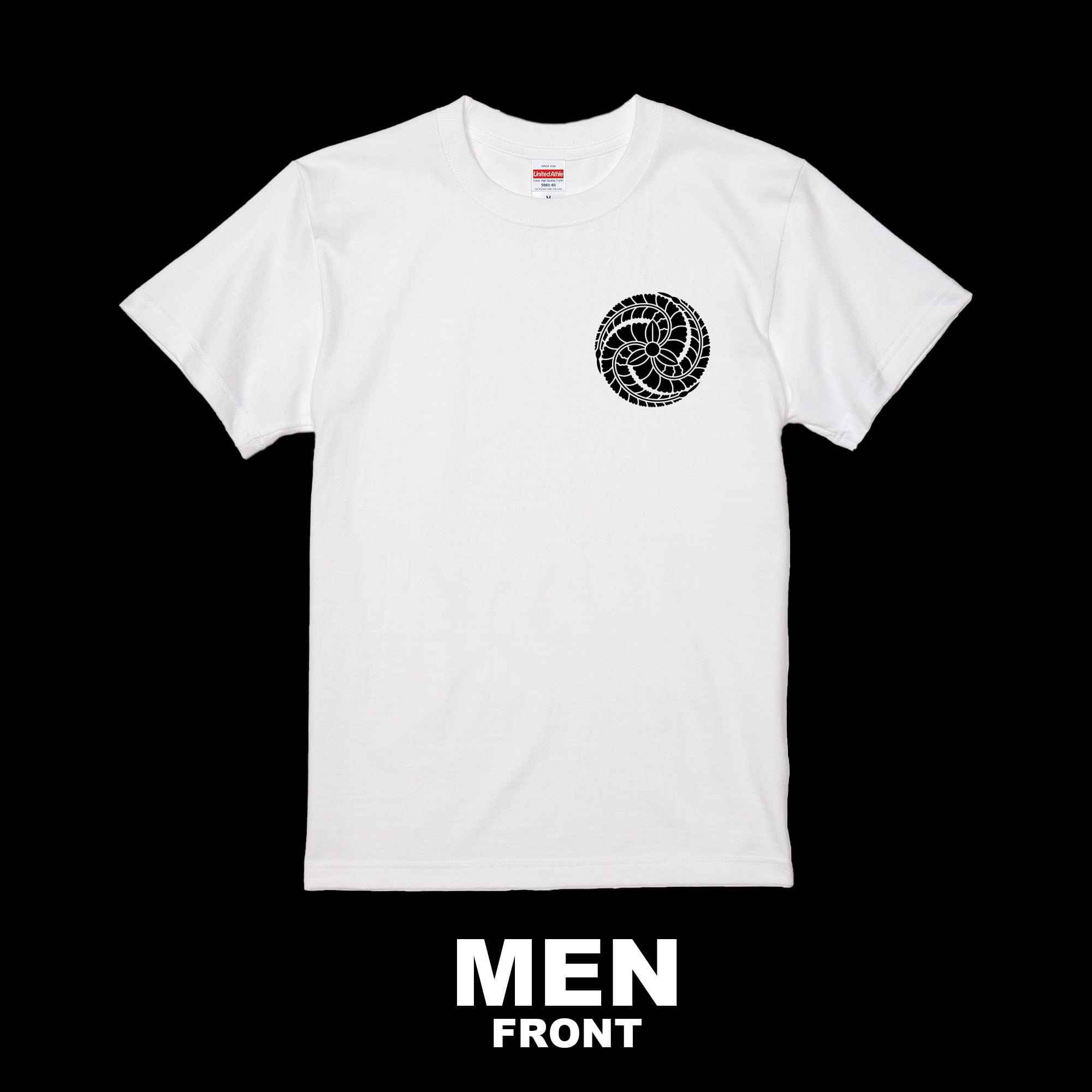 福岡藩：黒田藤 Tシャツ（メンズ） ホワイト・ブラック | 家紋