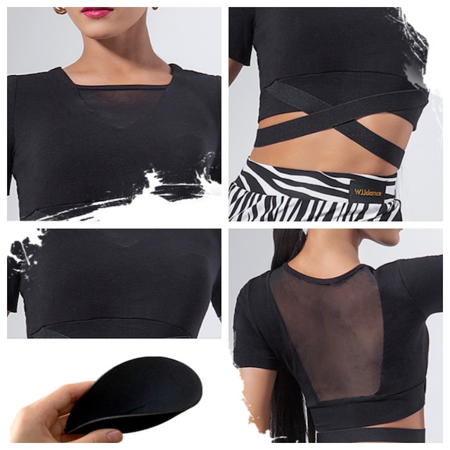 クロスデザイン ショートorロングスリーブ クロップドトップス 1col D00207