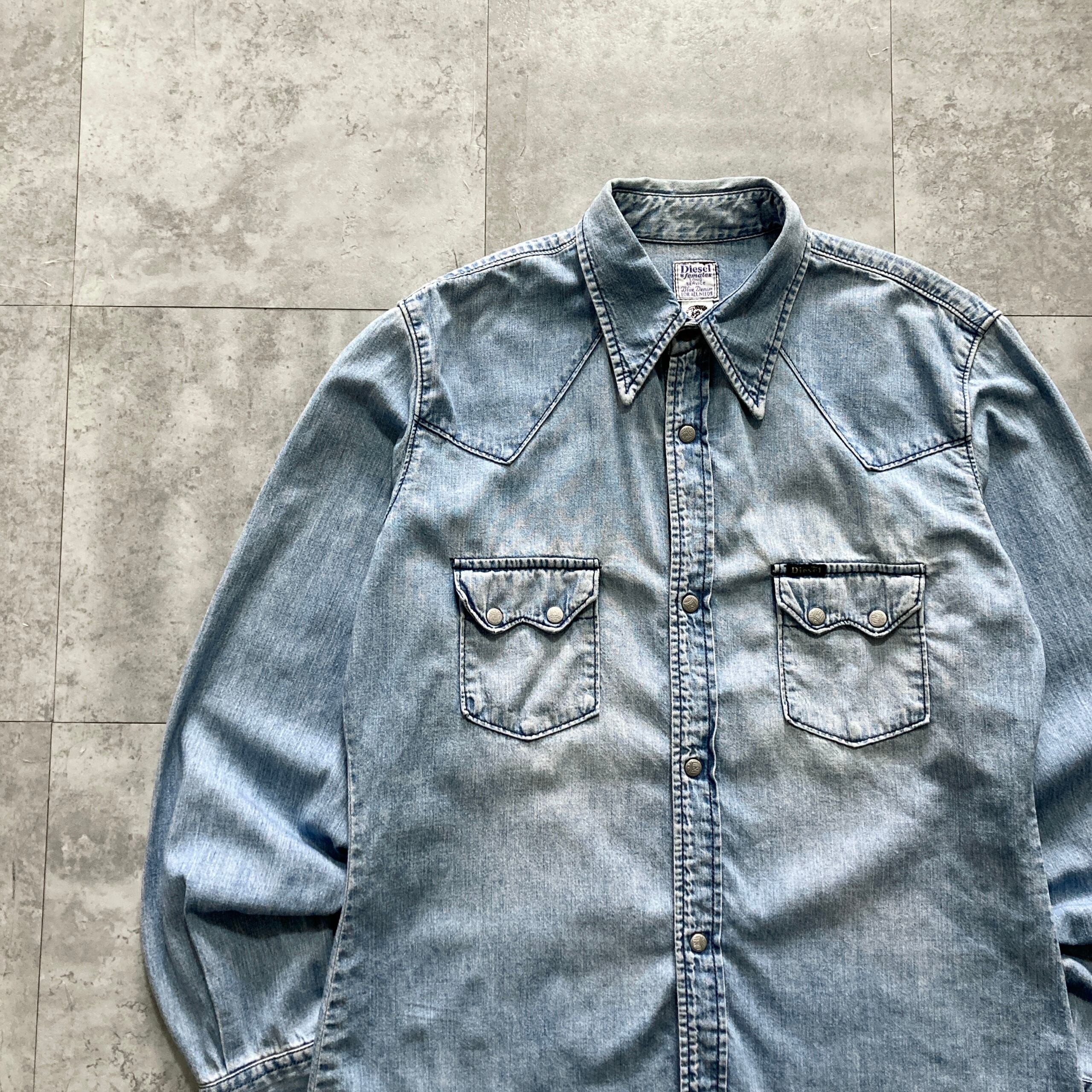 W29 L32】DIESEL ディーゼル レザーパッチ ジッパーフライ 縦落ち ヒゲ