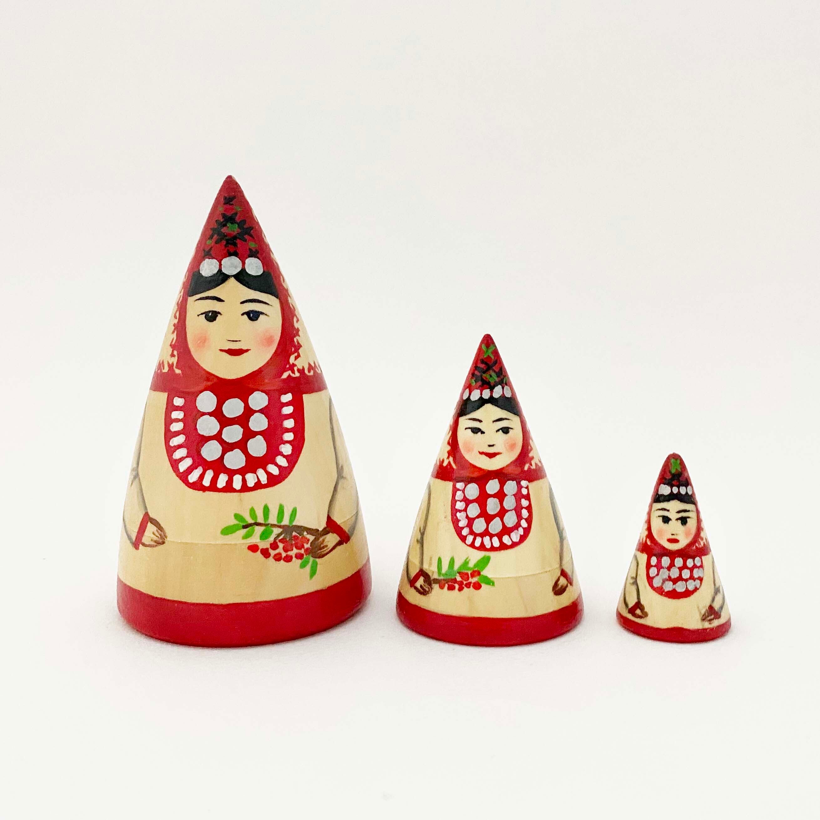 マリエル共和国マトリョーシカ(円錐木地 / 3個組)