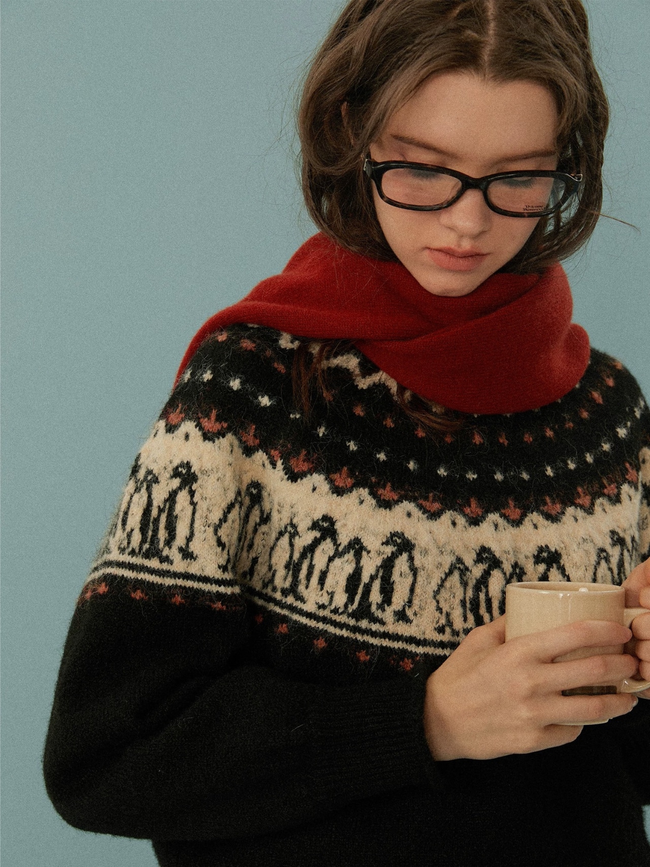 Manchot Nordic Motif Knit F0839