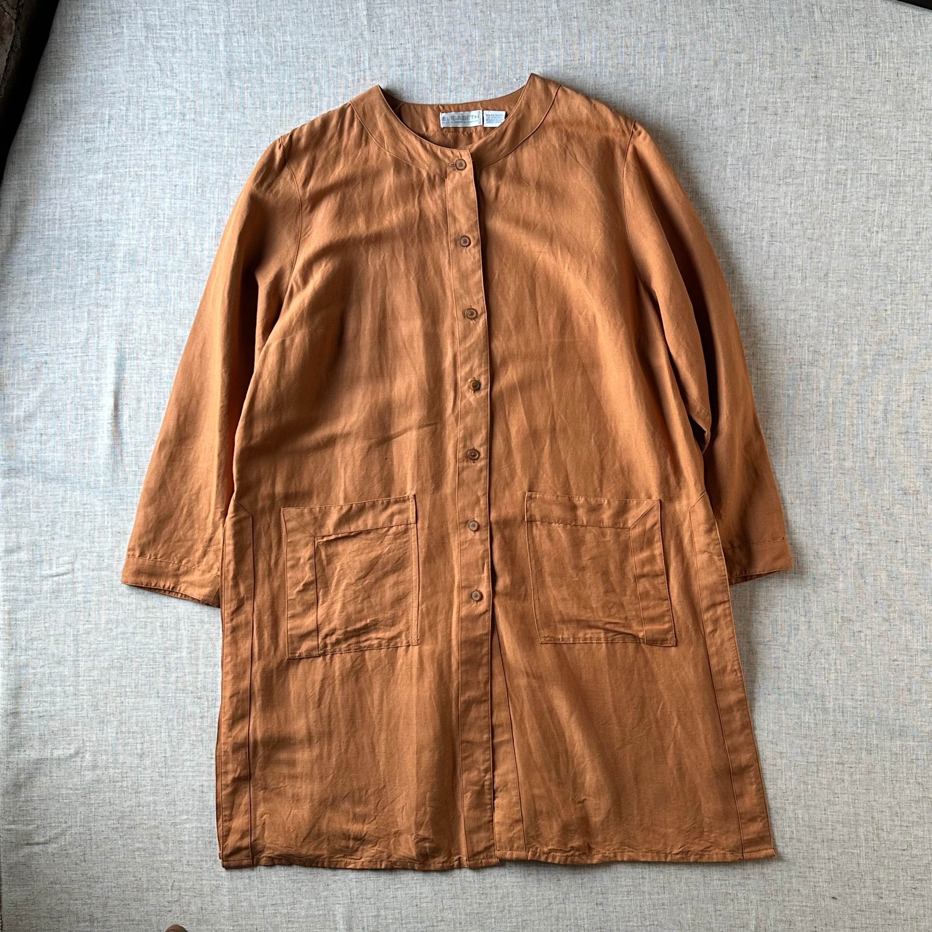 90s ELISABETH Linen Rayon Long Shirt